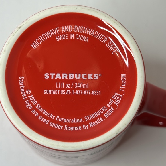 2020 Starbucks Holiday Fa La La 11 ounce Red Green Mug set of 2 - Picture 3 of 3